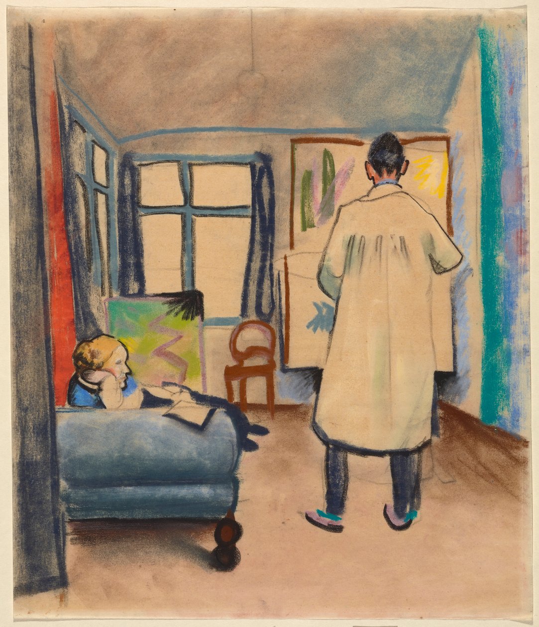Franz og Maria Marc i August Mackes atelier i Bonn av August Macke