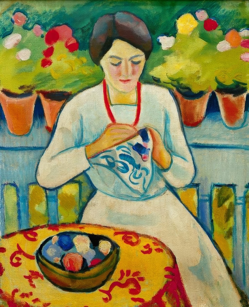 Kvinne på balkongen av August Macke