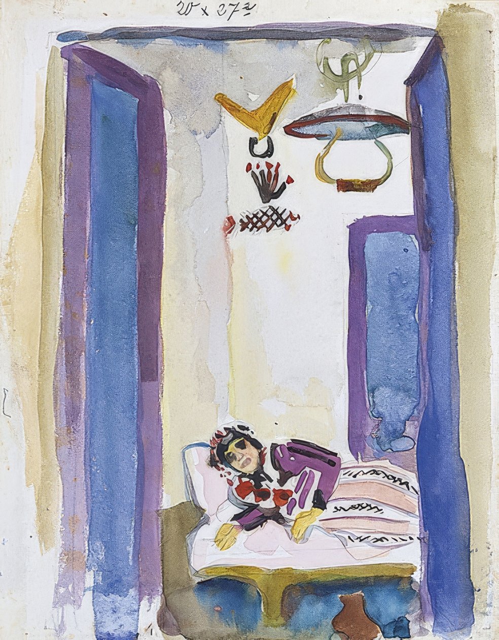 Kvinne på divanen. 1914 av August Macke