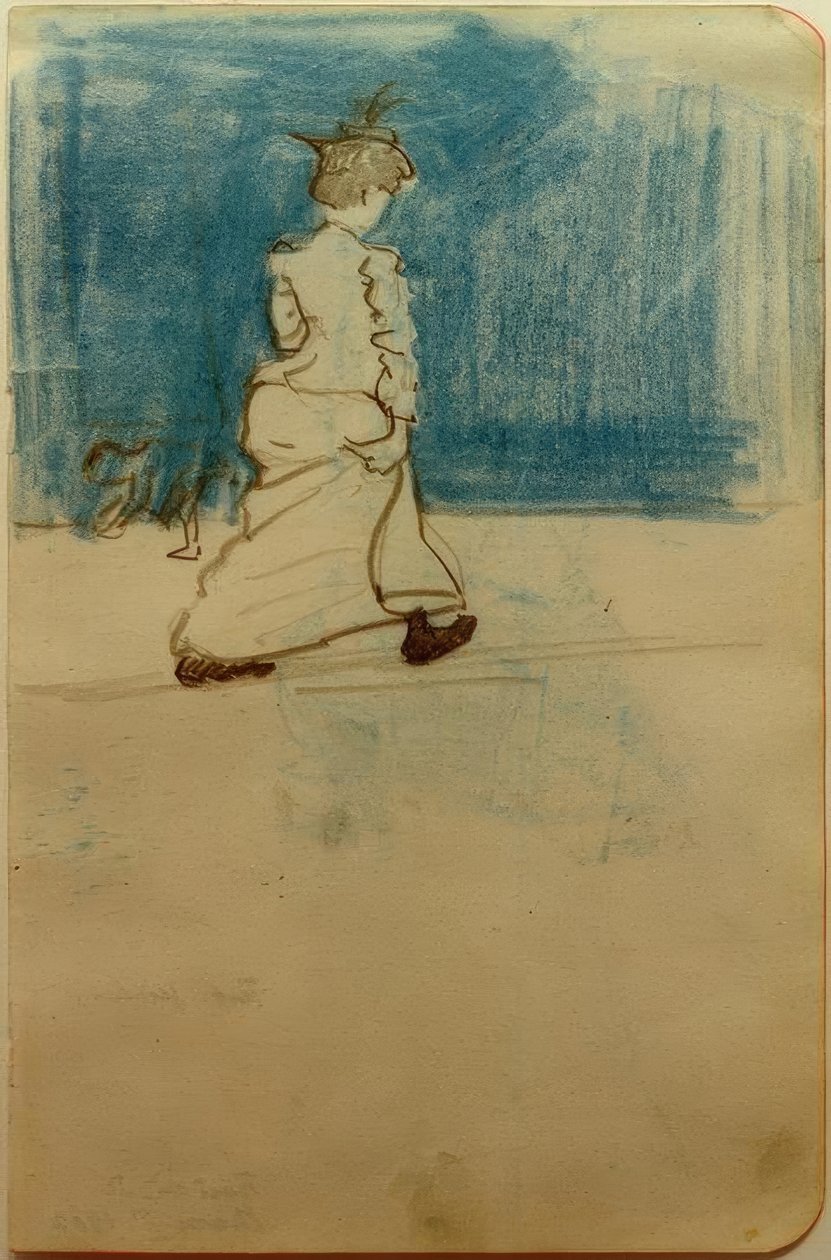 Kvinne på gaten II av August Macke