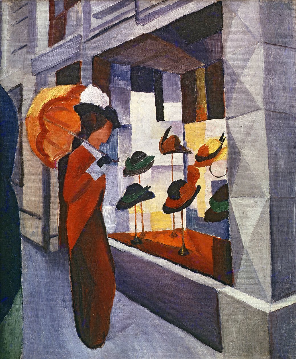 Foran hattebutikken, 1914 av August Macke