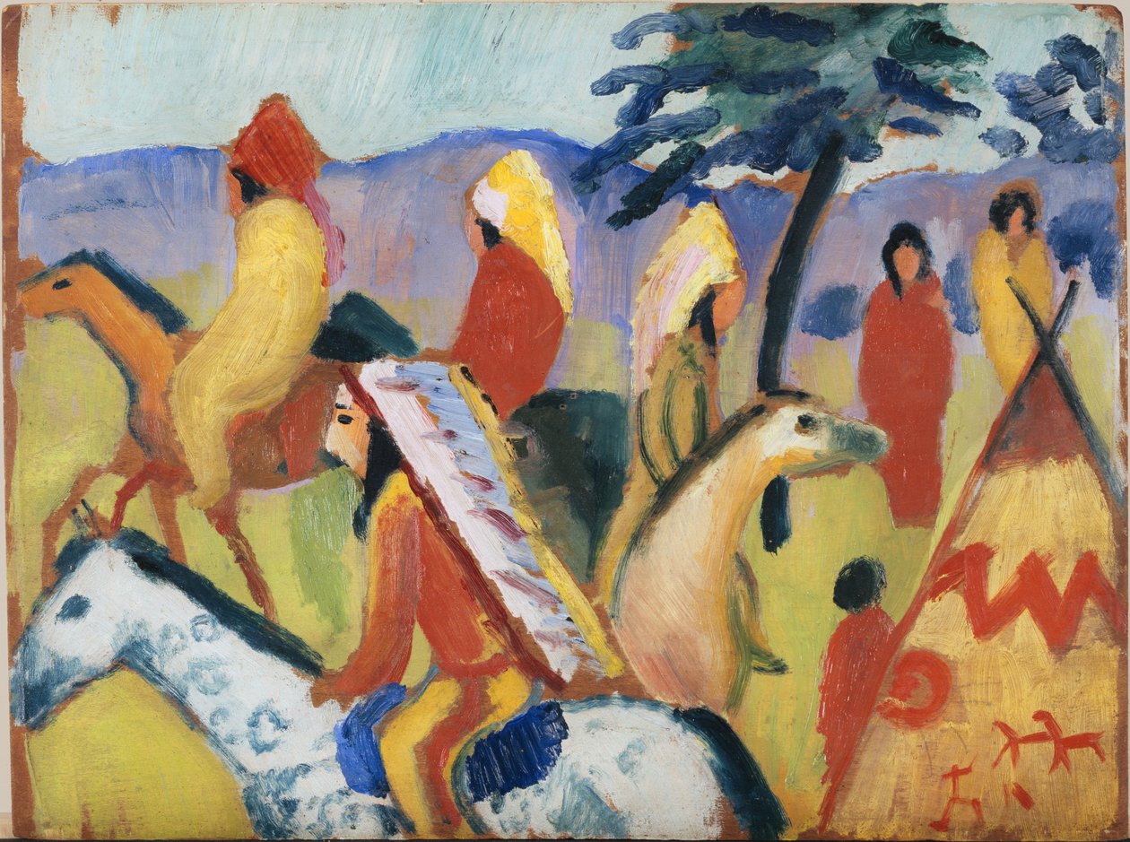 indianere til hest av August Macke
