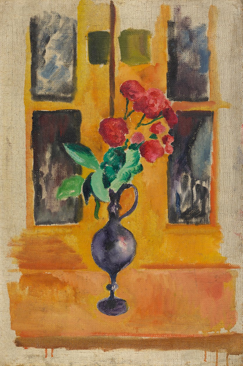 Japanske roser i blått glass av August Macke