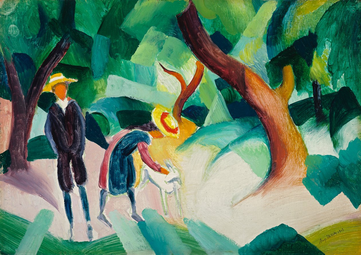 barn med geit av August Macke