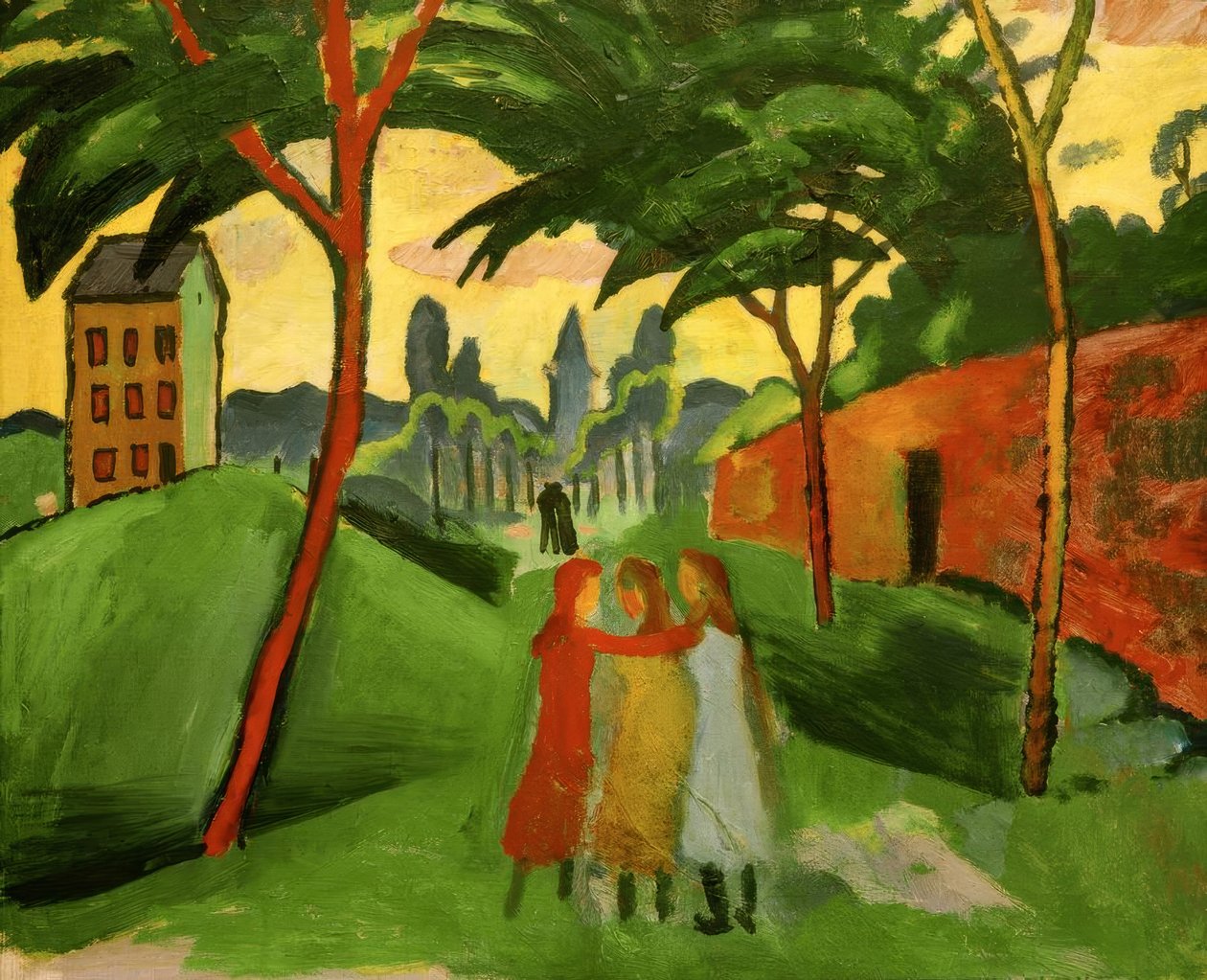 Landskap med tre jenter av August Macke
