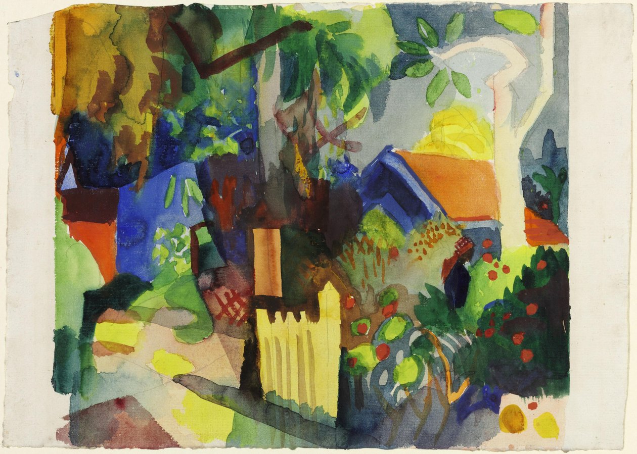 Landskap med lyst tre av August Macke