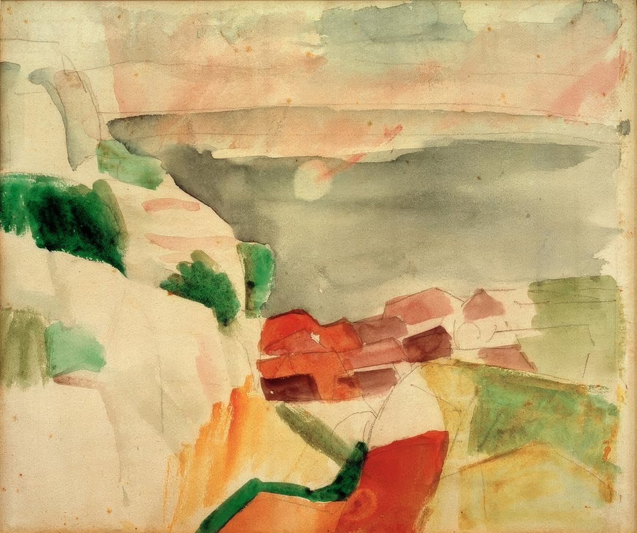 Landskap fra Murtensjøen av August Macke