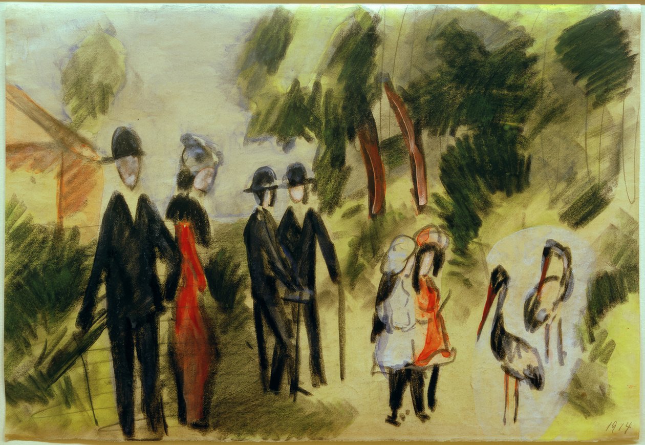 Folk ved hegre av August Macke