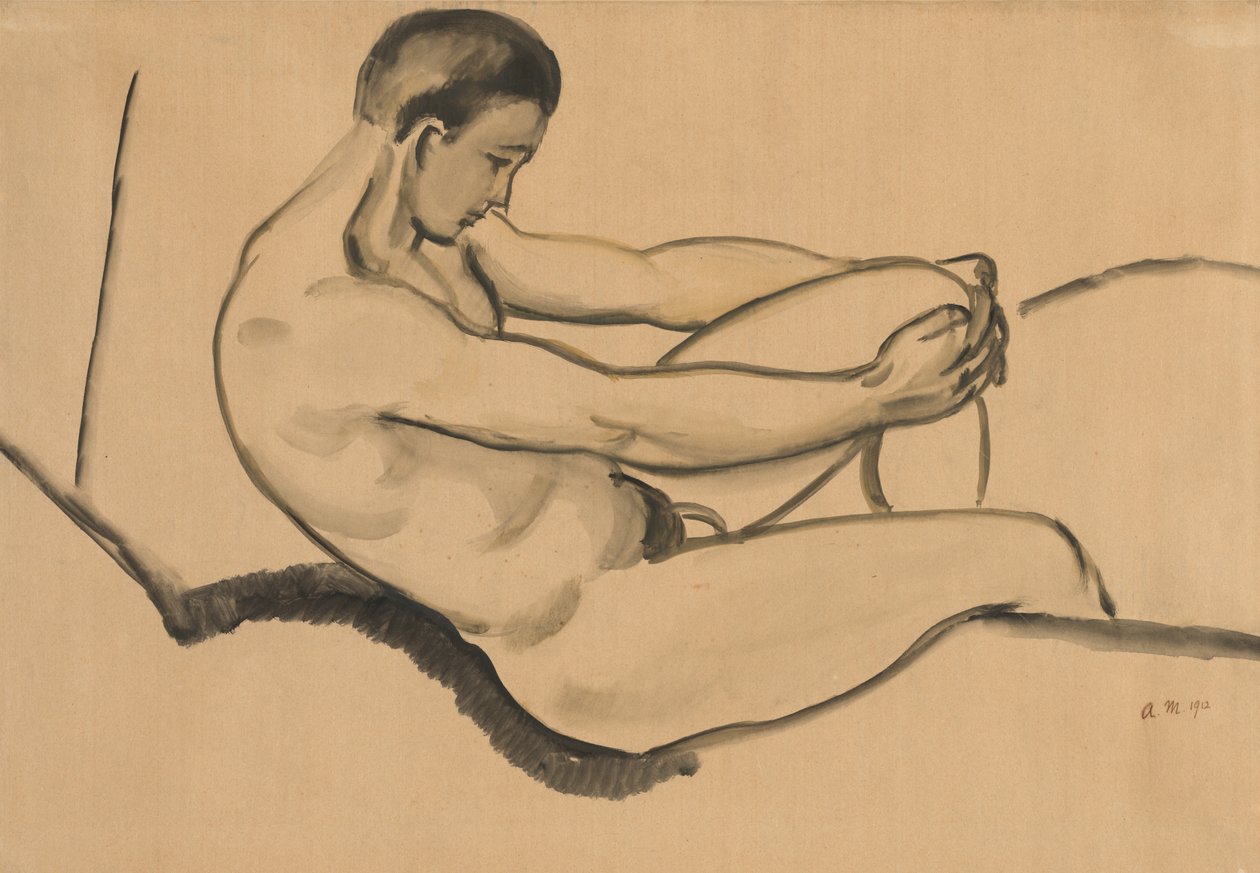Naken mann av August Macke