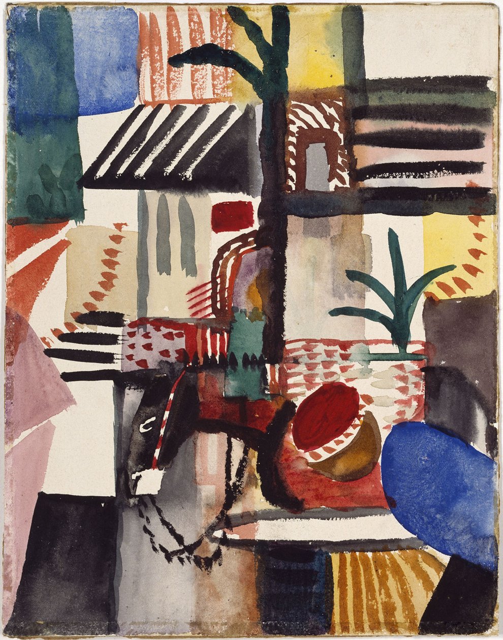 Mann med esel Tunisia, 1914 av August Macke