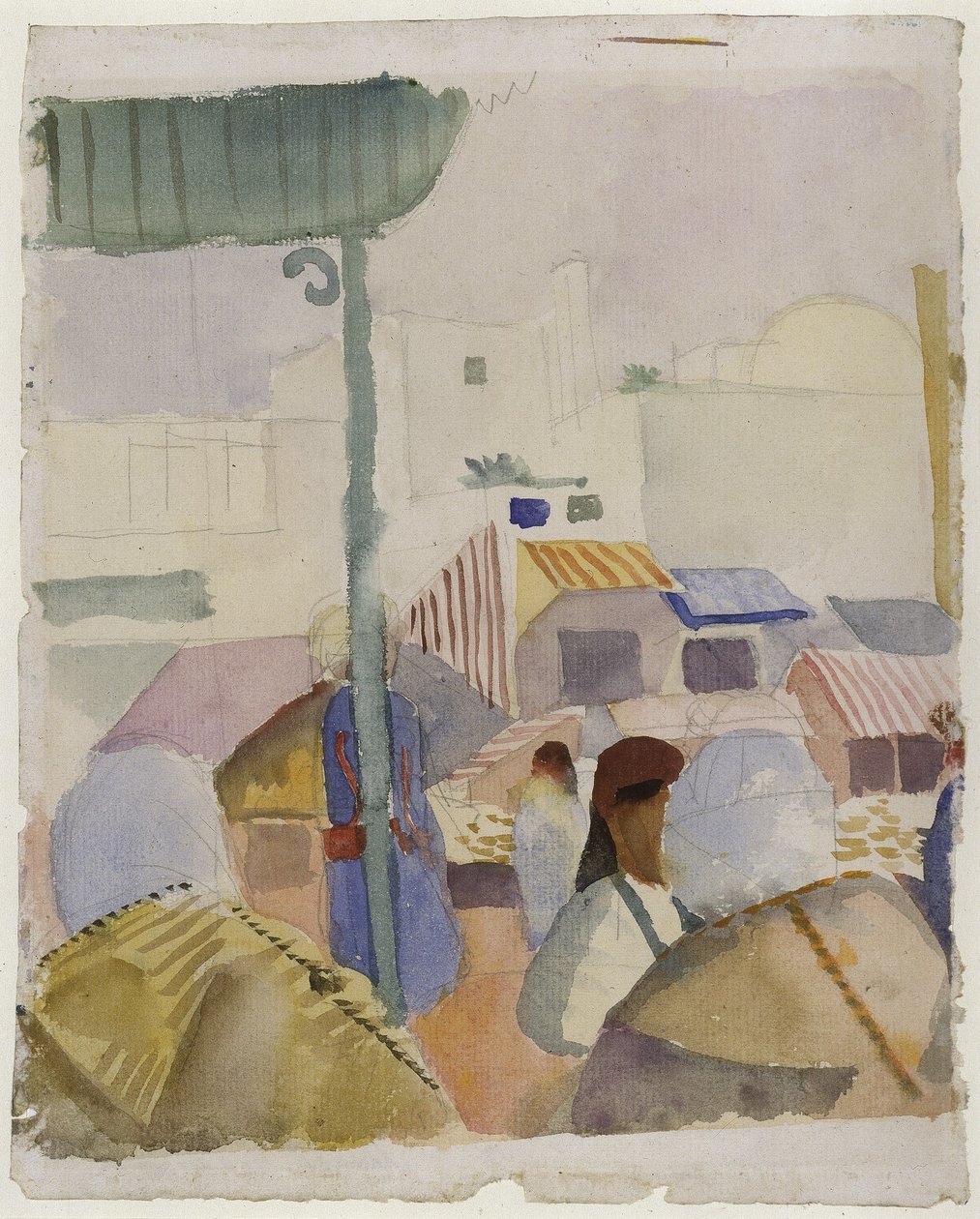 Markedet i Tunis II av August Macke