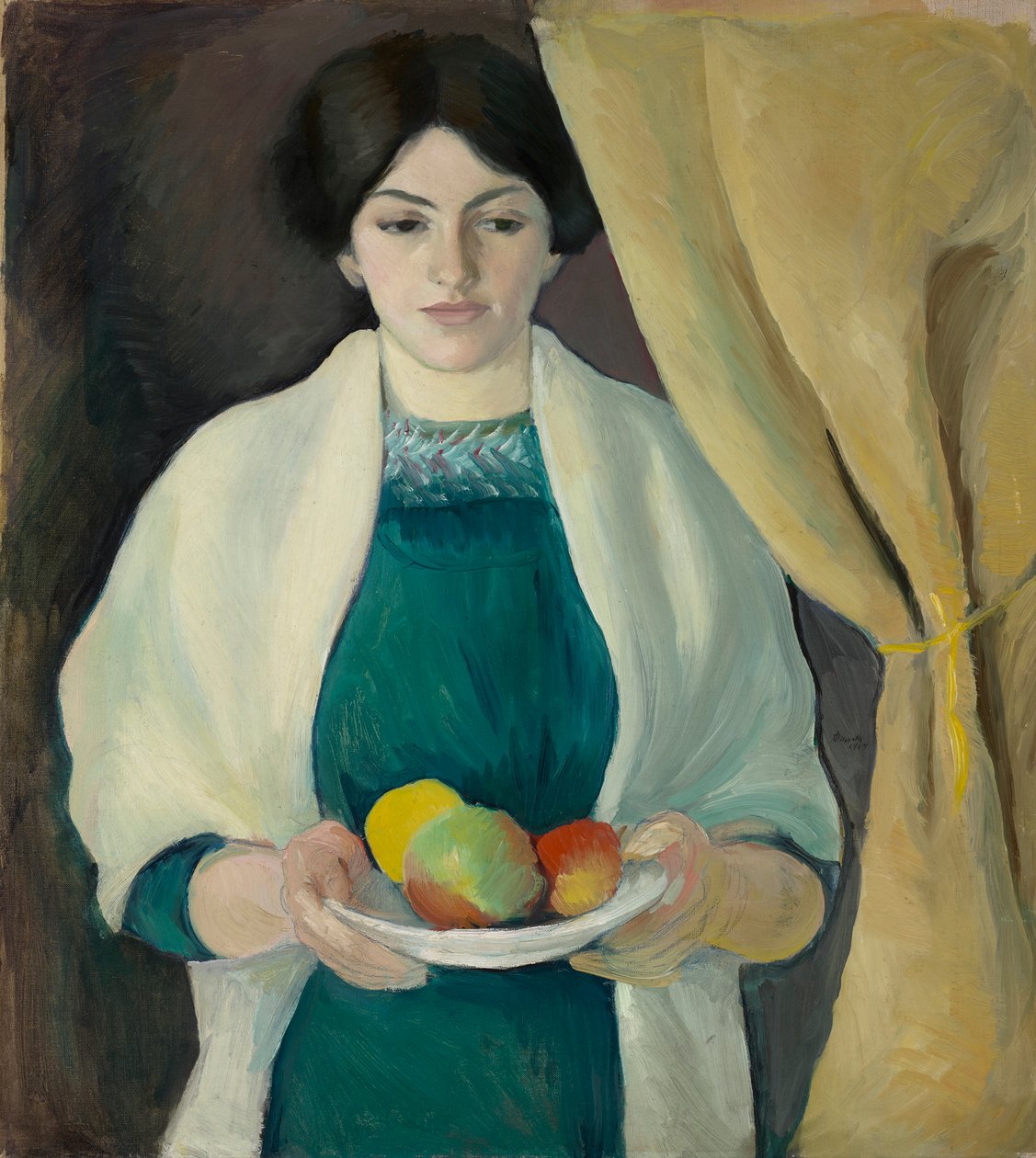 Portrett med epler av August Macke