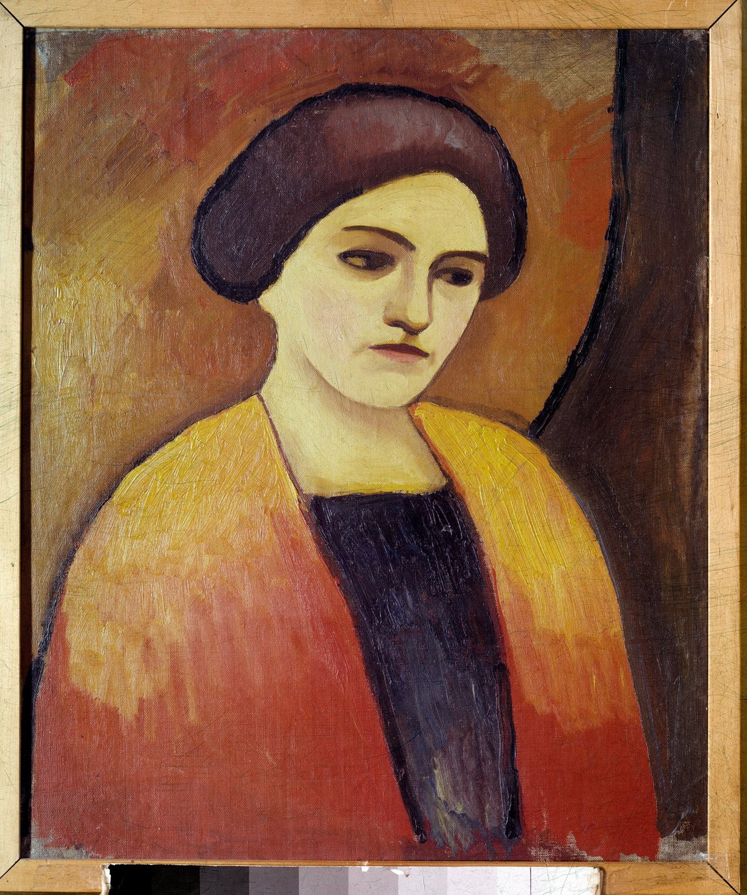 Portrett av Madame Macke, kone til maleren Maleriet av August Macke (1887-1914) 1911 Paris, Municipal Museum of Modern Art av August Macke