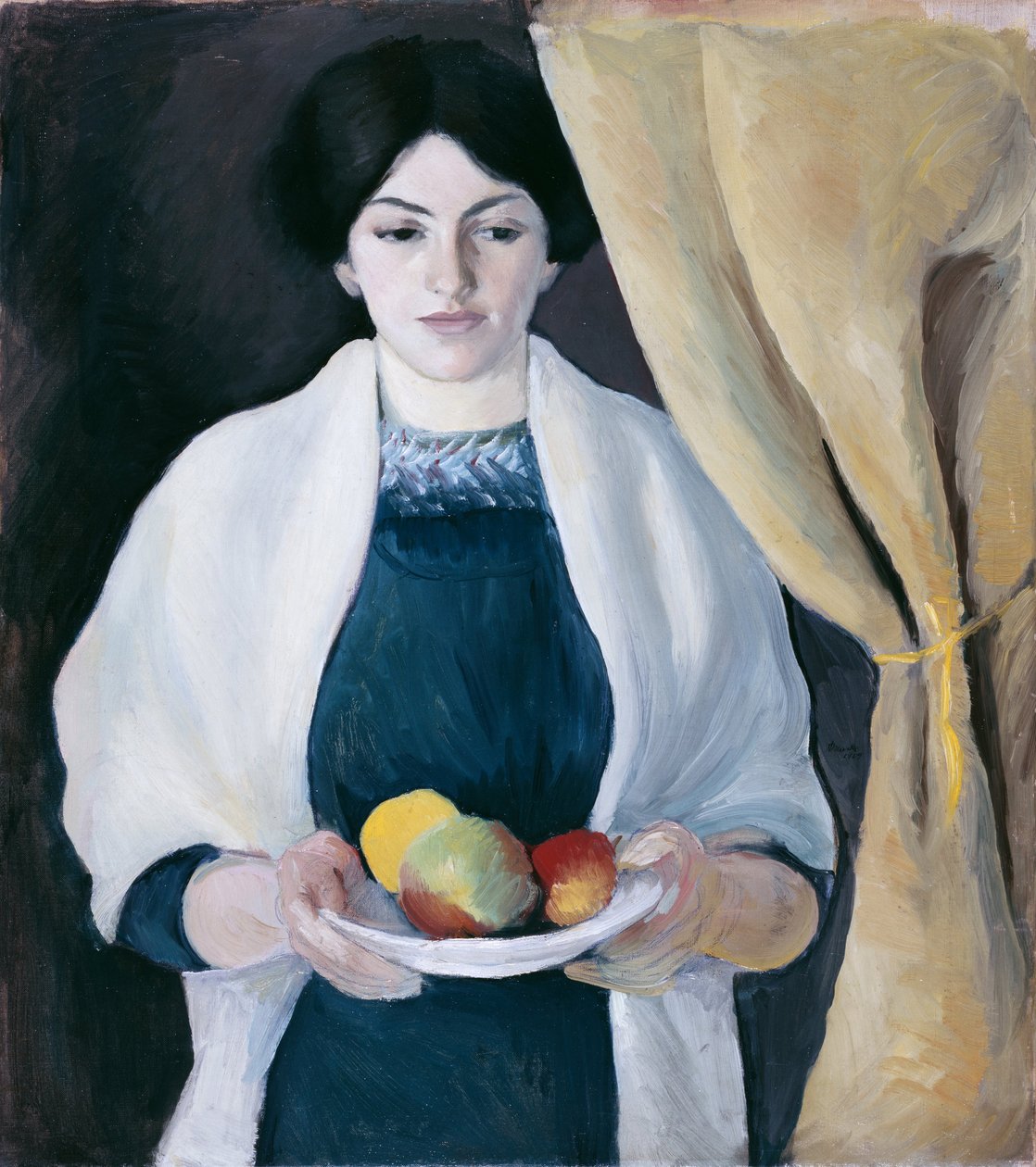 Portrett med epler av August Macke
