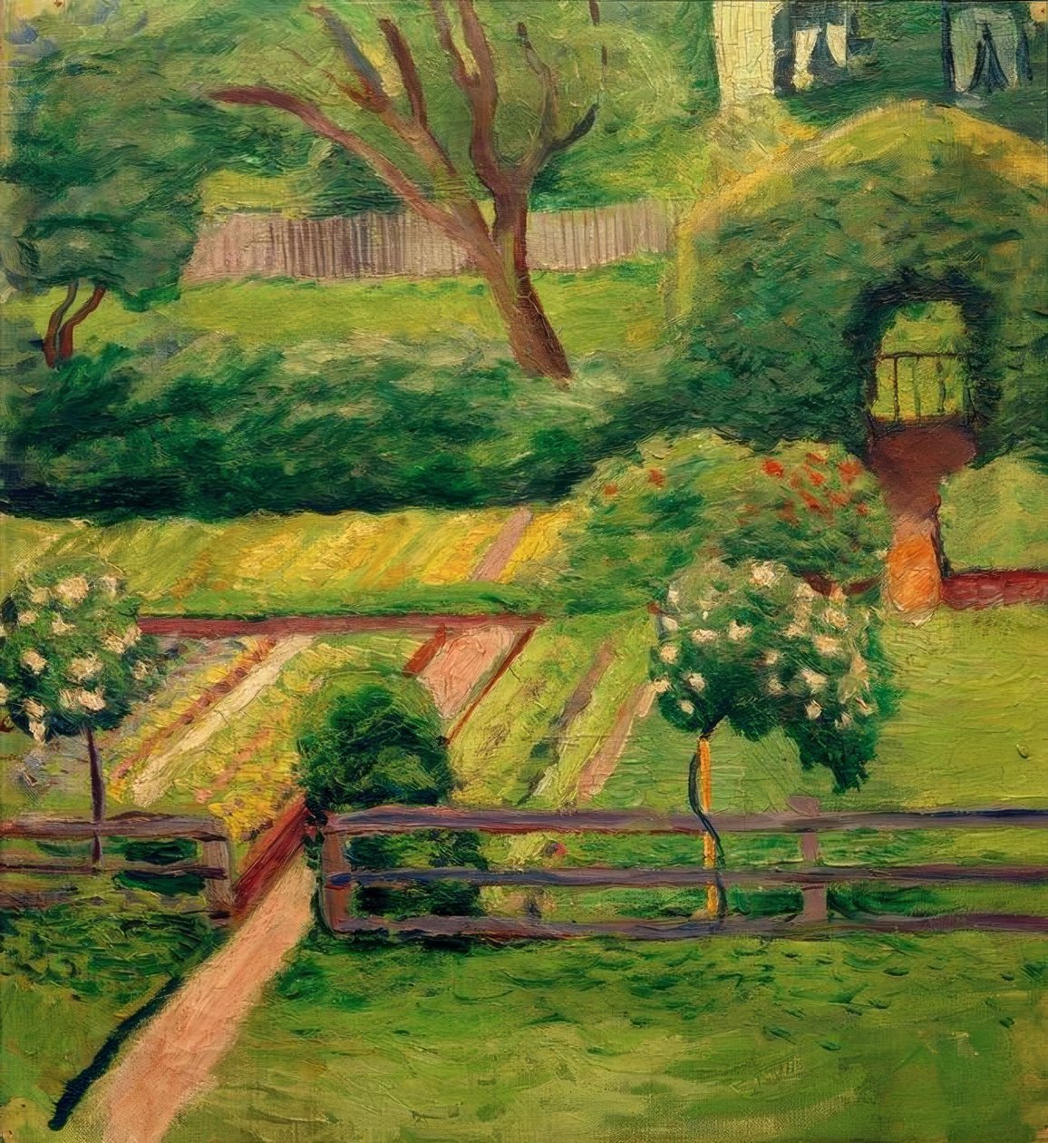 Rosehage i Tegernsee av August Macke