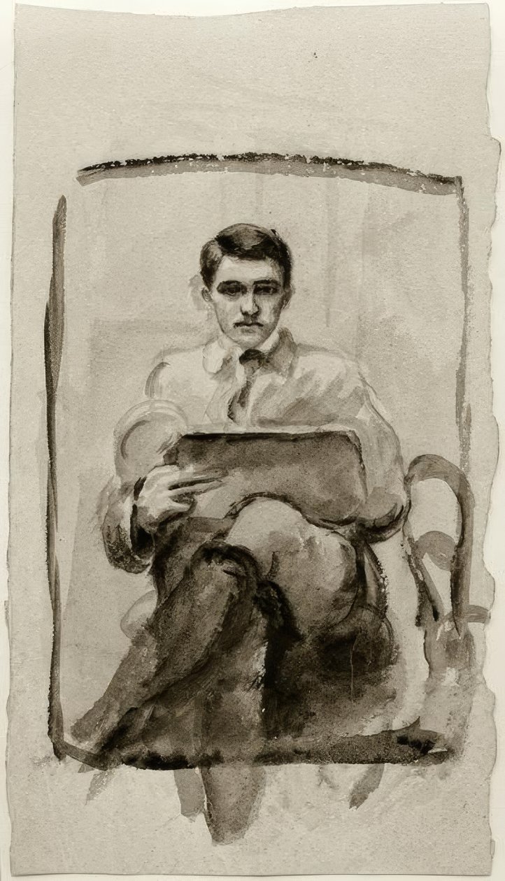 Selvportrett, tegning av August Macke