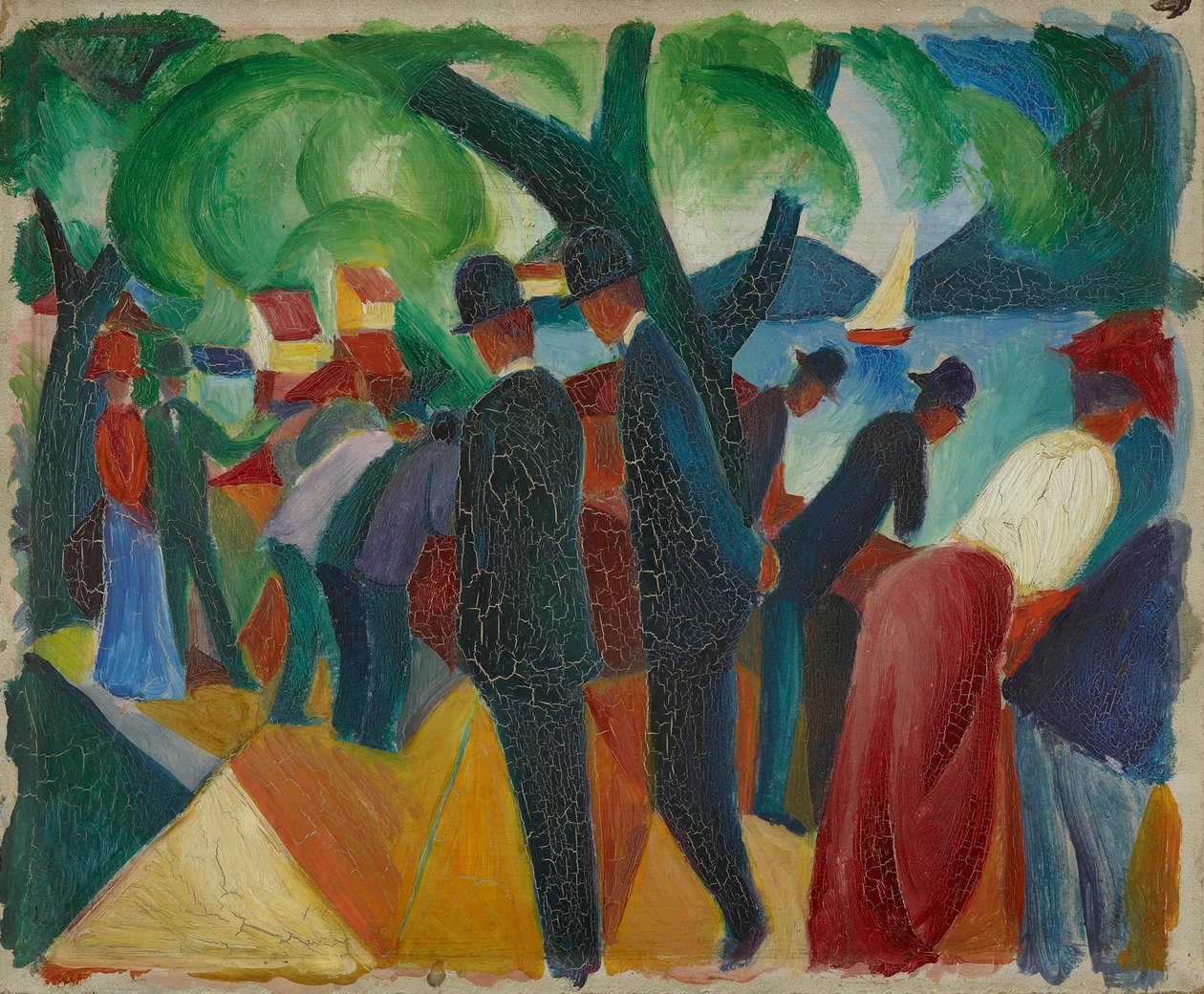 Spasertur på broen av August Macke