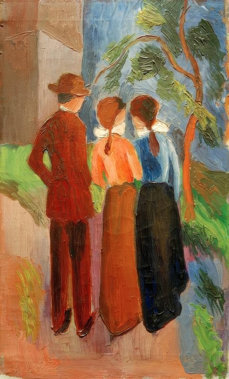 Tre personer på tur av August Macke