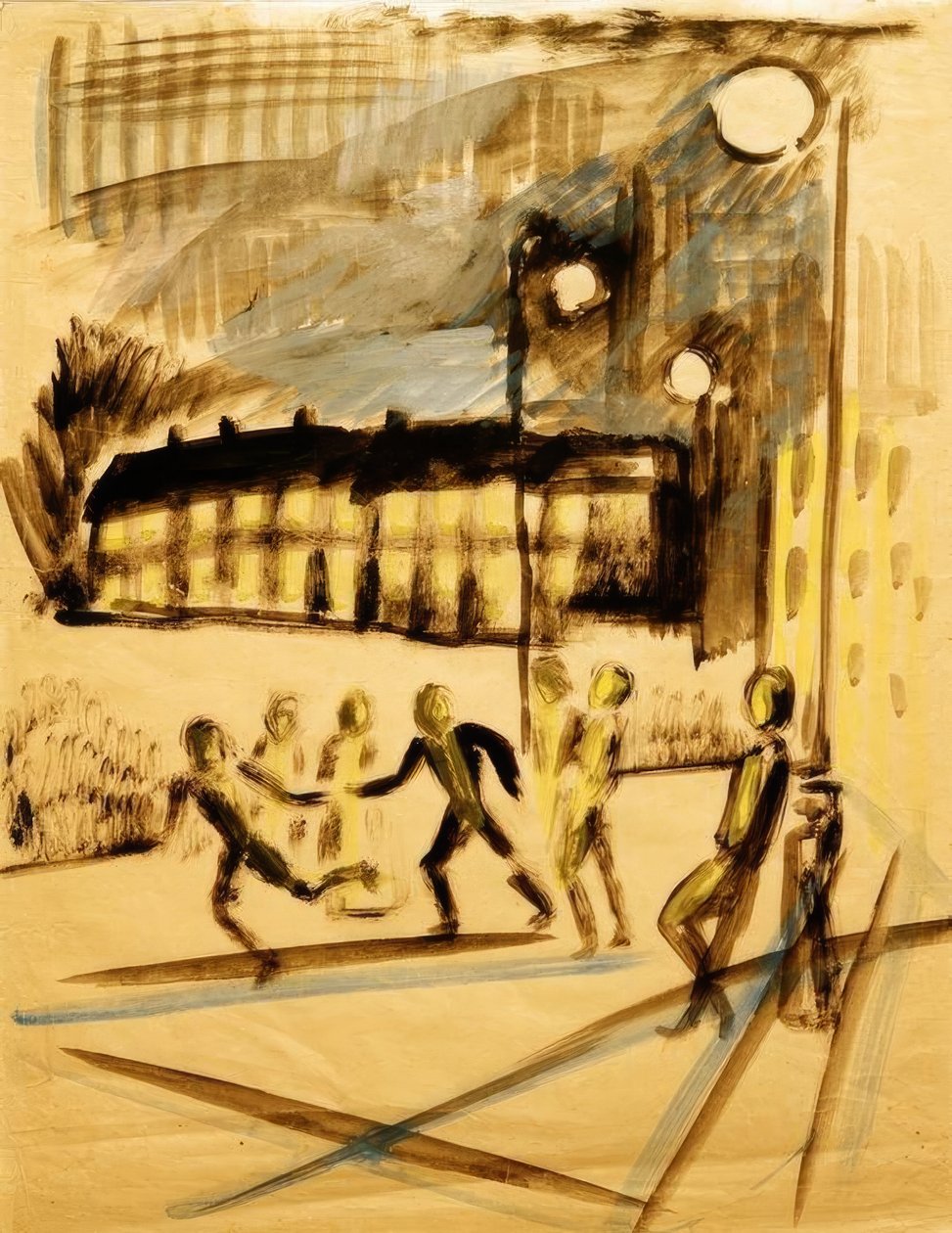 Barn leker om kvelden av August Macke