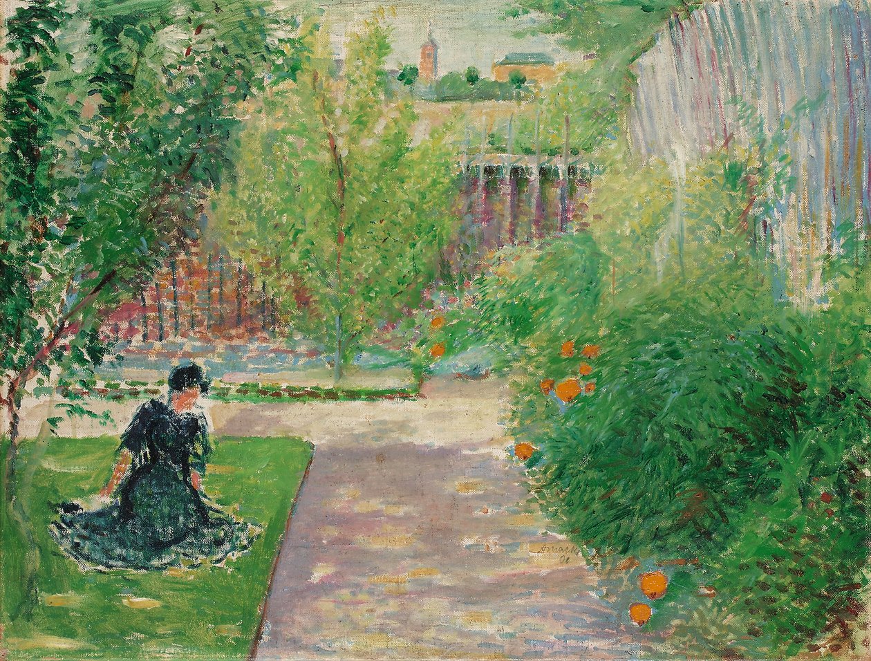 Sunny Garden, 1908 av August Macke