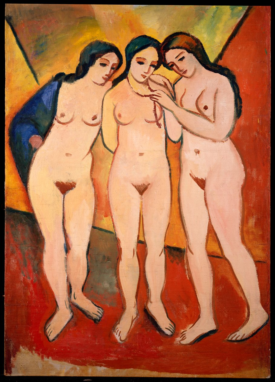 Tre nakne kvinner av August Macke
