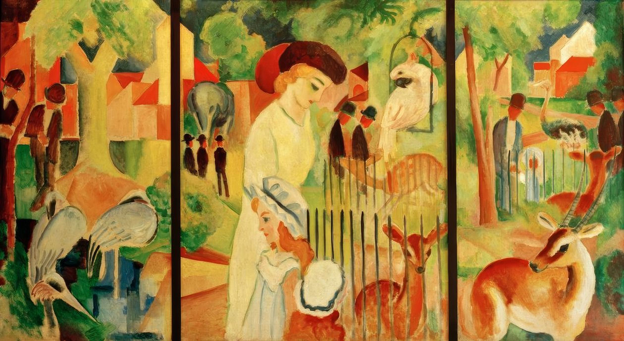Triptych: Great Zoological Garden av August Macke