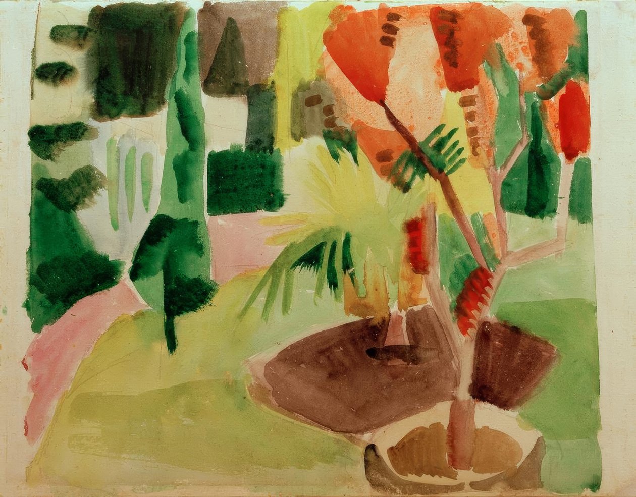 Hagen vår ved innsjøen 2 av August Macke