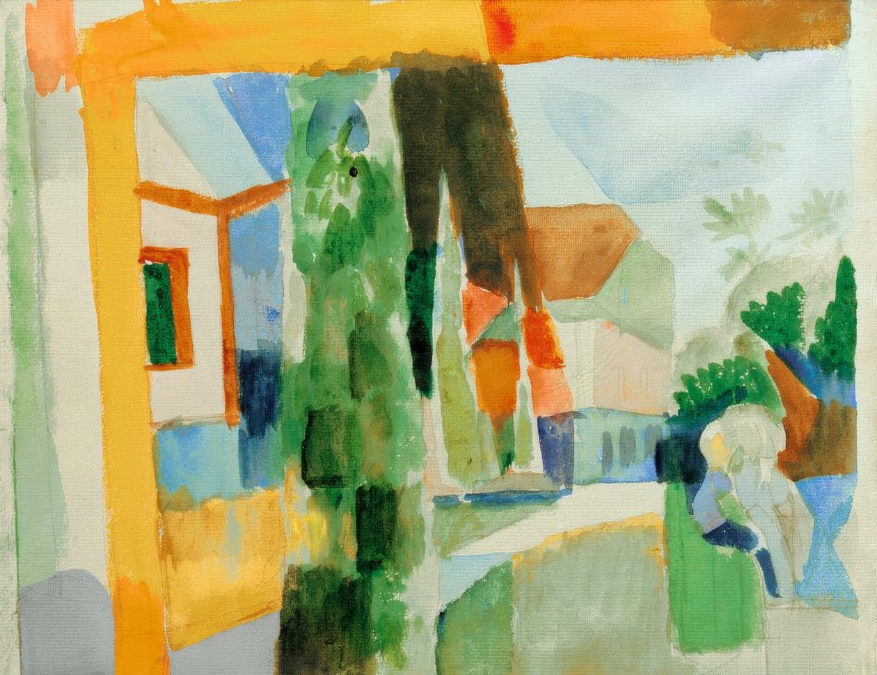 Hagen vår ved innsjøen 4 av August Macke