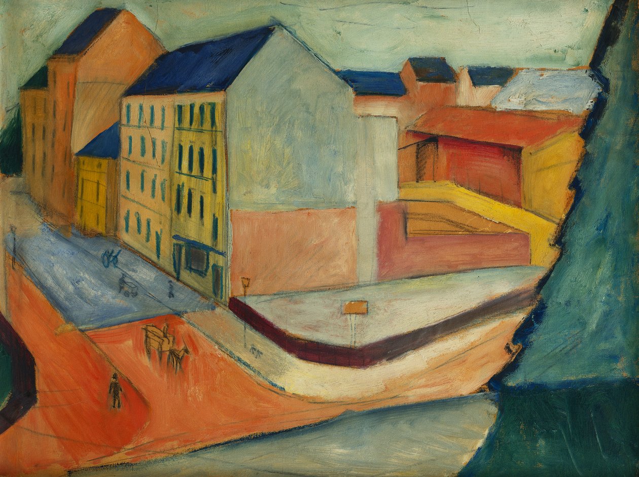 Gaten vår med ridebane, Bonn, 1913 av August Macke