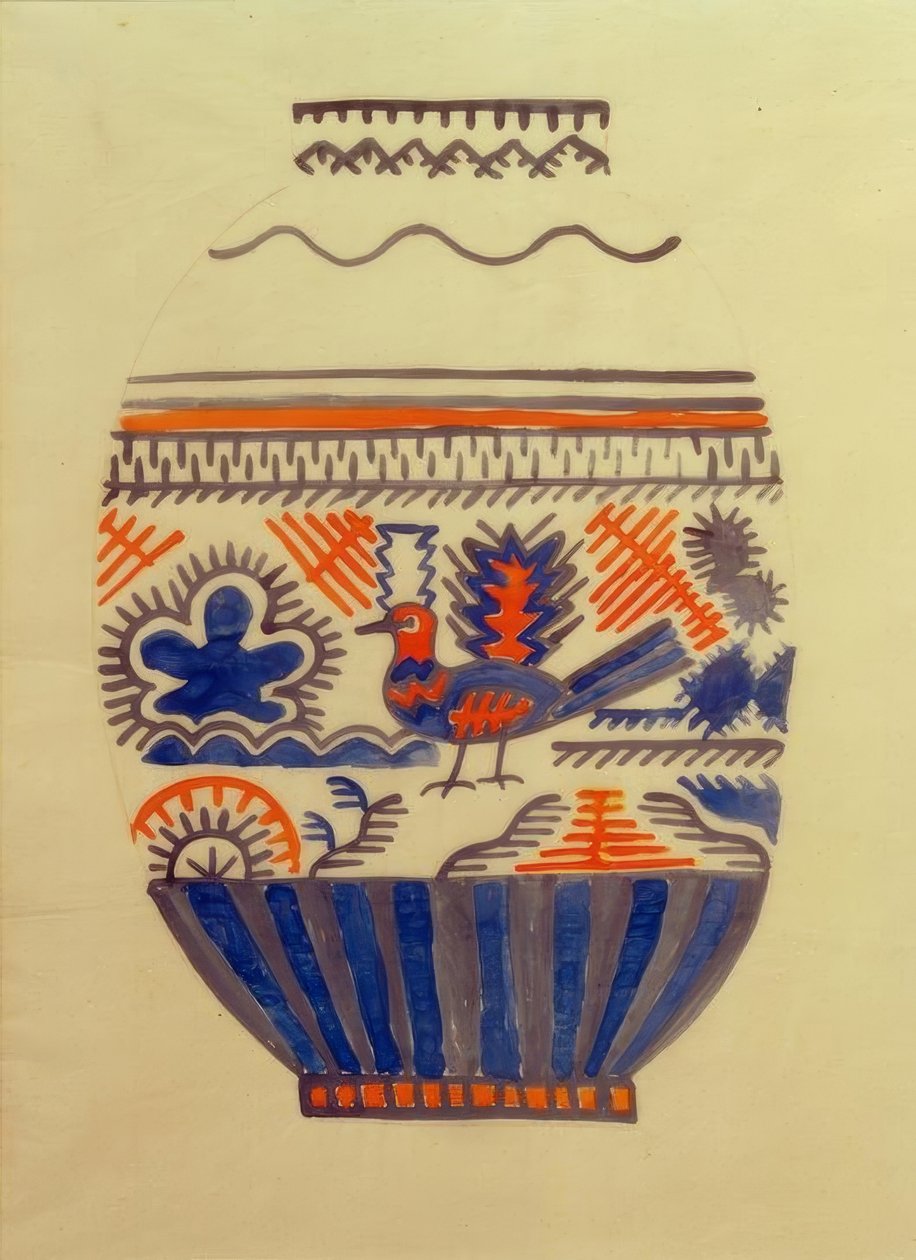 Vase med fugl I av August Macke