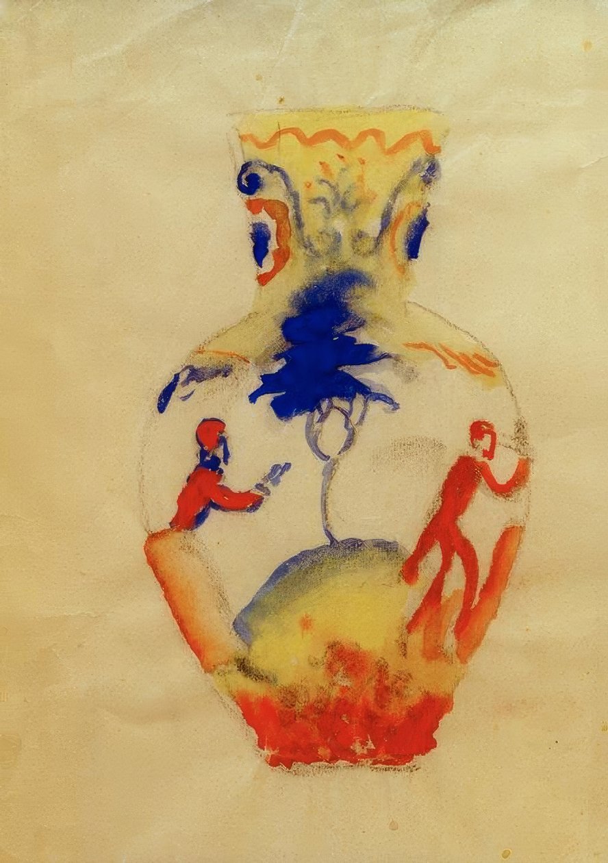 Vase med to figurer av August Macke