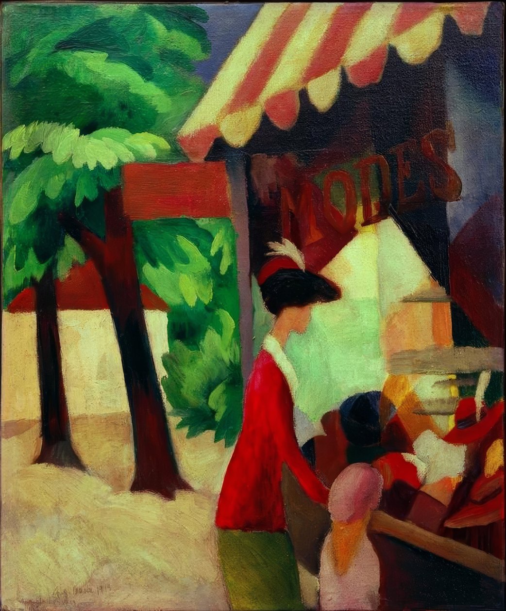 Foran hattebutikken av August Macke