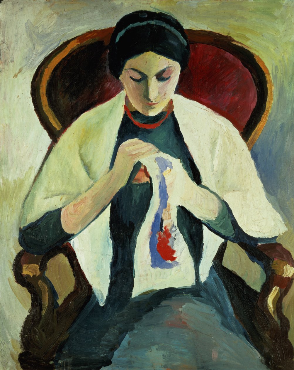 Kvinne sying av August Macke