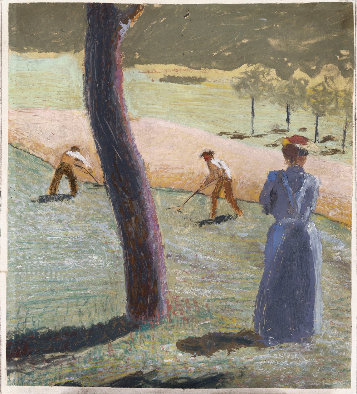 Arbeidere i et felt i Kandern; Arbeidere i feltet nær Kandern, 1907 av August Macke
