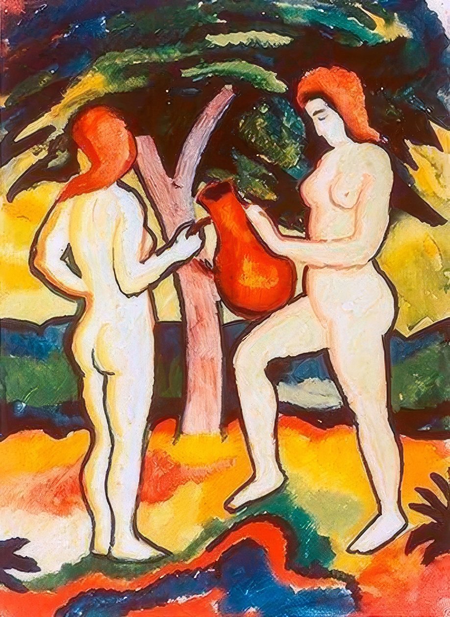 To filer med et krus av August Macke