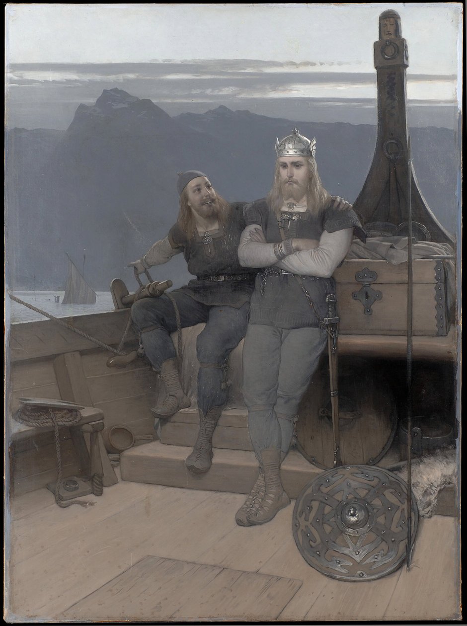 Frithiof går i eksil (fra Frithiofs saga) av August Malmström