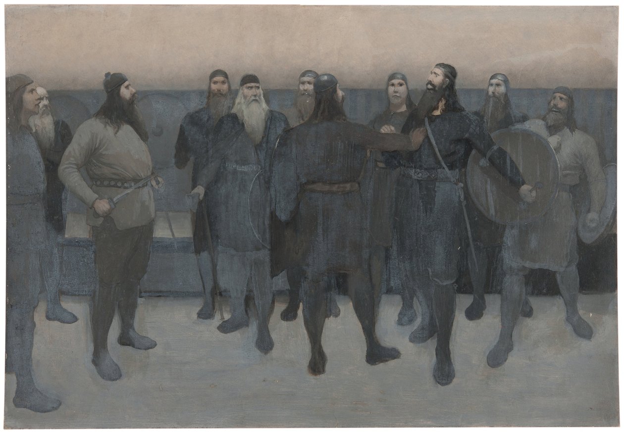 Illustrasjon til Njal-sagaen av August Malmström