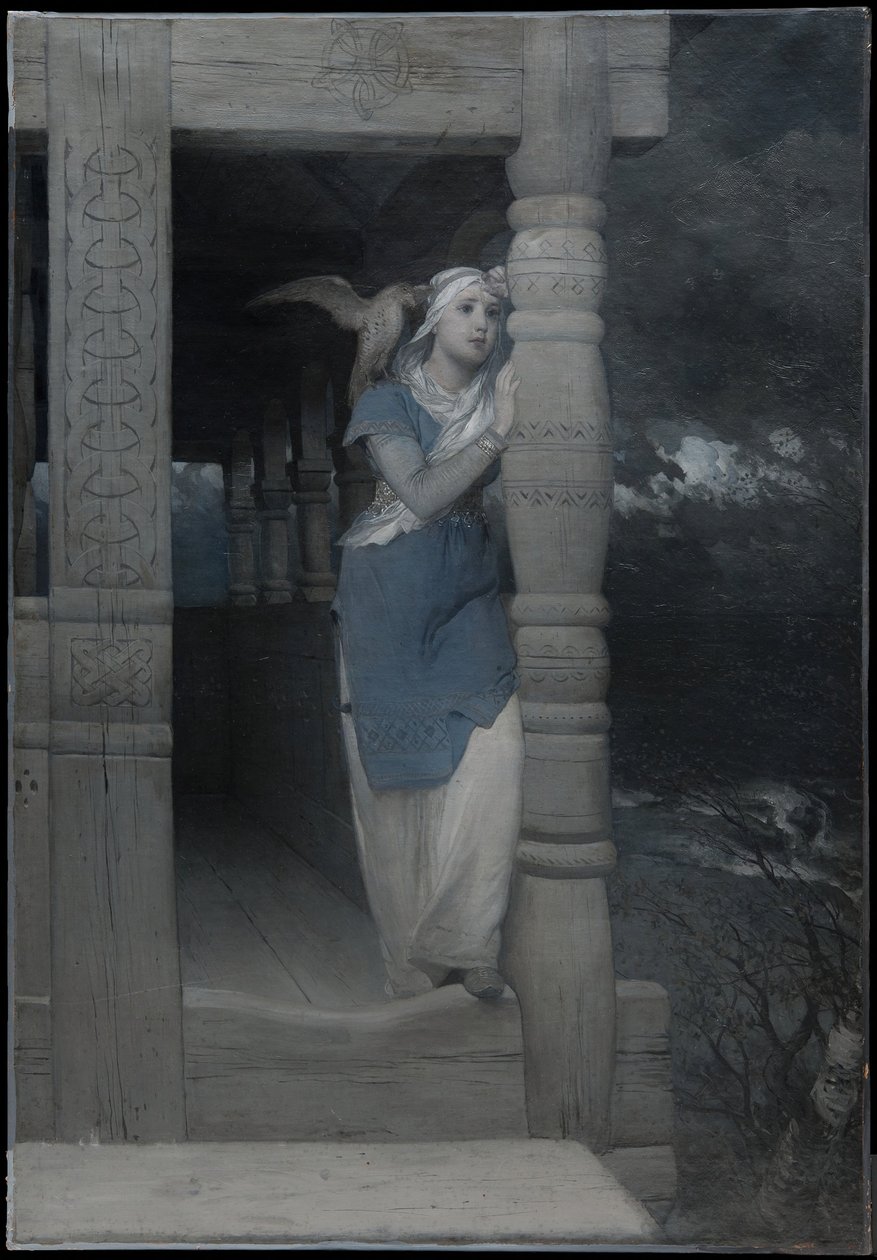 «Ingeborgs klagesang», illustrasjon til en ny utgave av «Frithiofs saga» av Esaias Tegnér, utgitt i 1888 av August Malmström