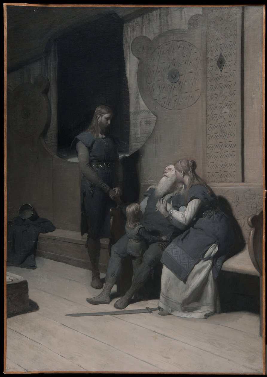Kong Rings død, fra Frithiofs saga av August Malmström