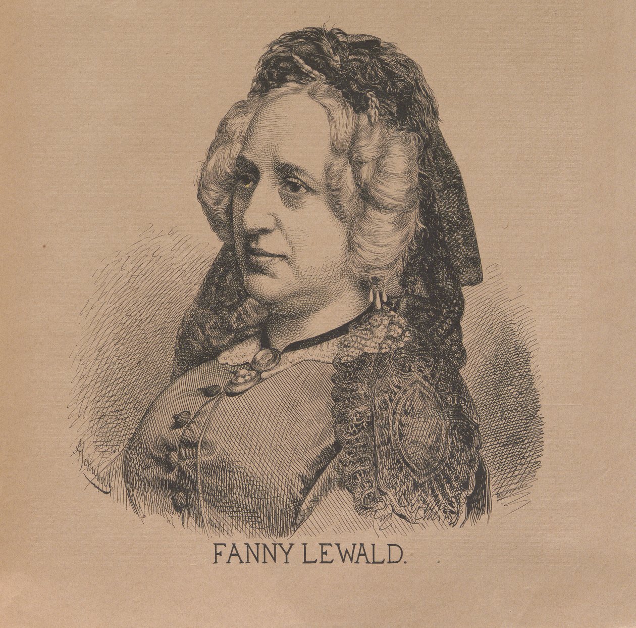 Forfatter Fanny Lewald 1811-1889, 1879. av August Schubert