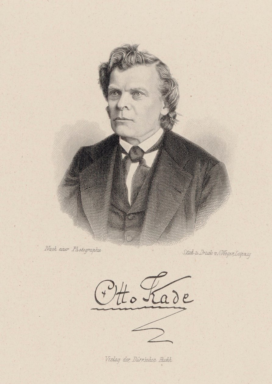 Portrett av komponisten Otto Kade 1819-1900. av August Weger
