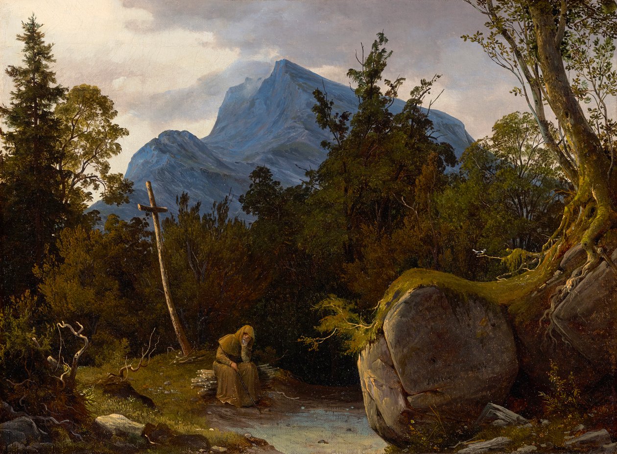munk i fjellet av August Wilhelm Ahlborn