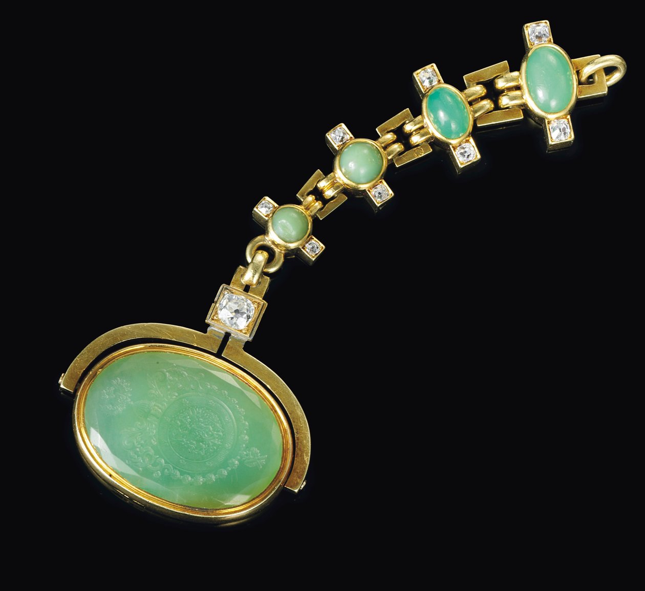Juvelbesatt dreieforsegling av Faberge, ca. 1890 av August Wilhelm Holmström