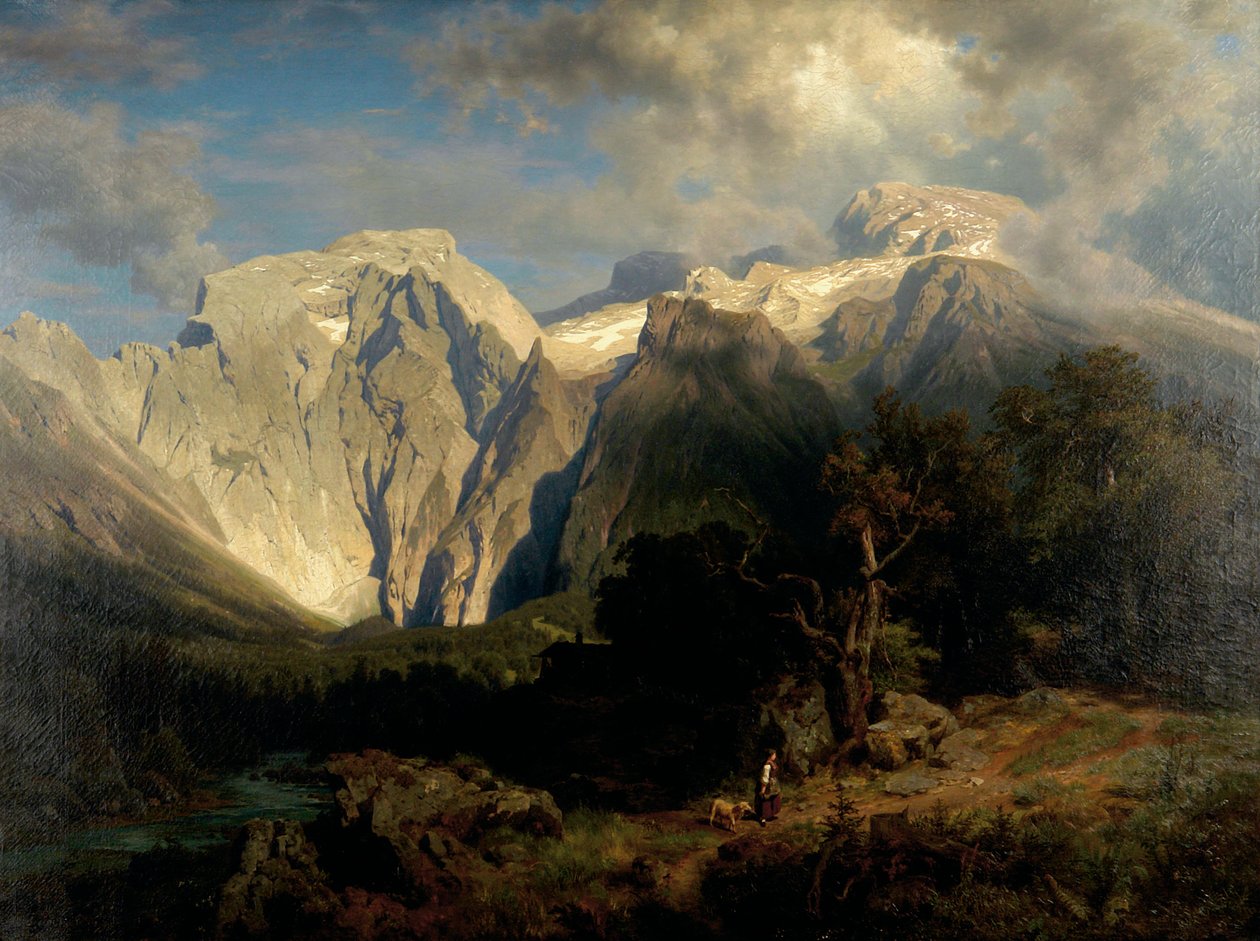 kalkstein fjell landskap av August Wilhelm Leu
