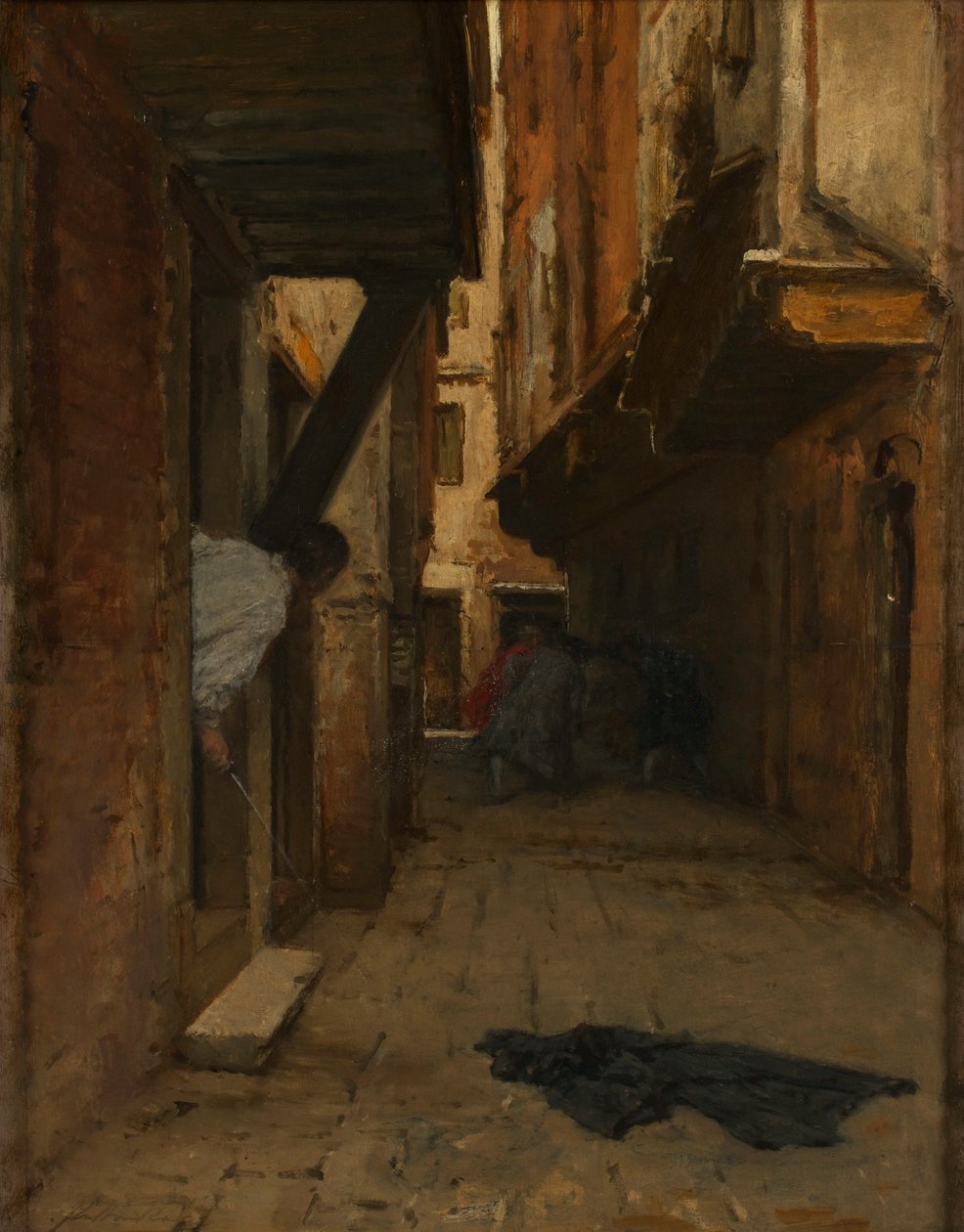 Gatekamp i en venetiansk bakgate av August von Pettenkofen
