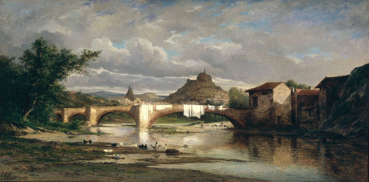 Utsikt over Puy-en-Velay fra Espaly, 1872 av Auguste Allonge