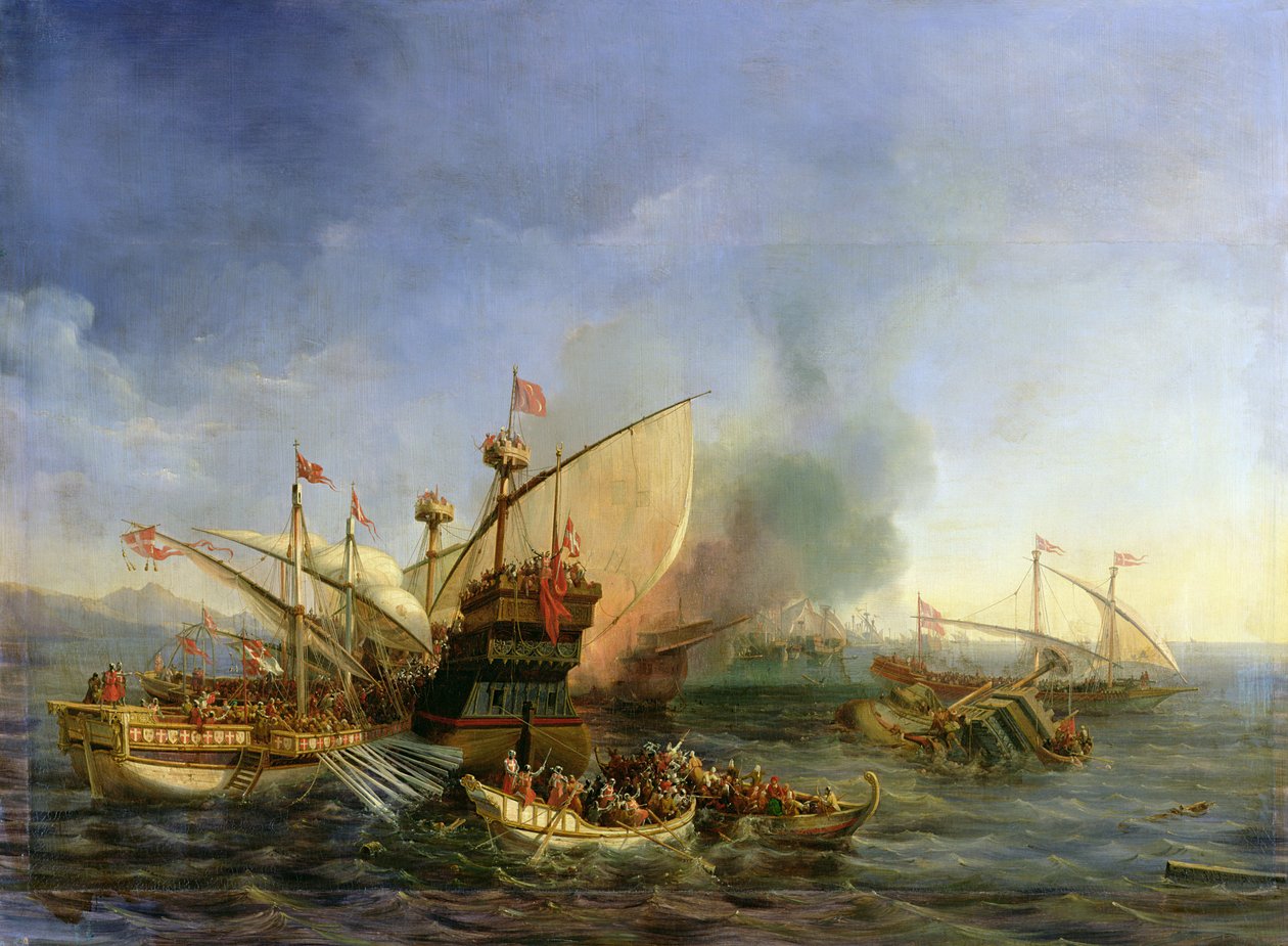 Sjøslaget ved Episkopi i 1323, 1841 av Auguste Etienne Francois Mayer