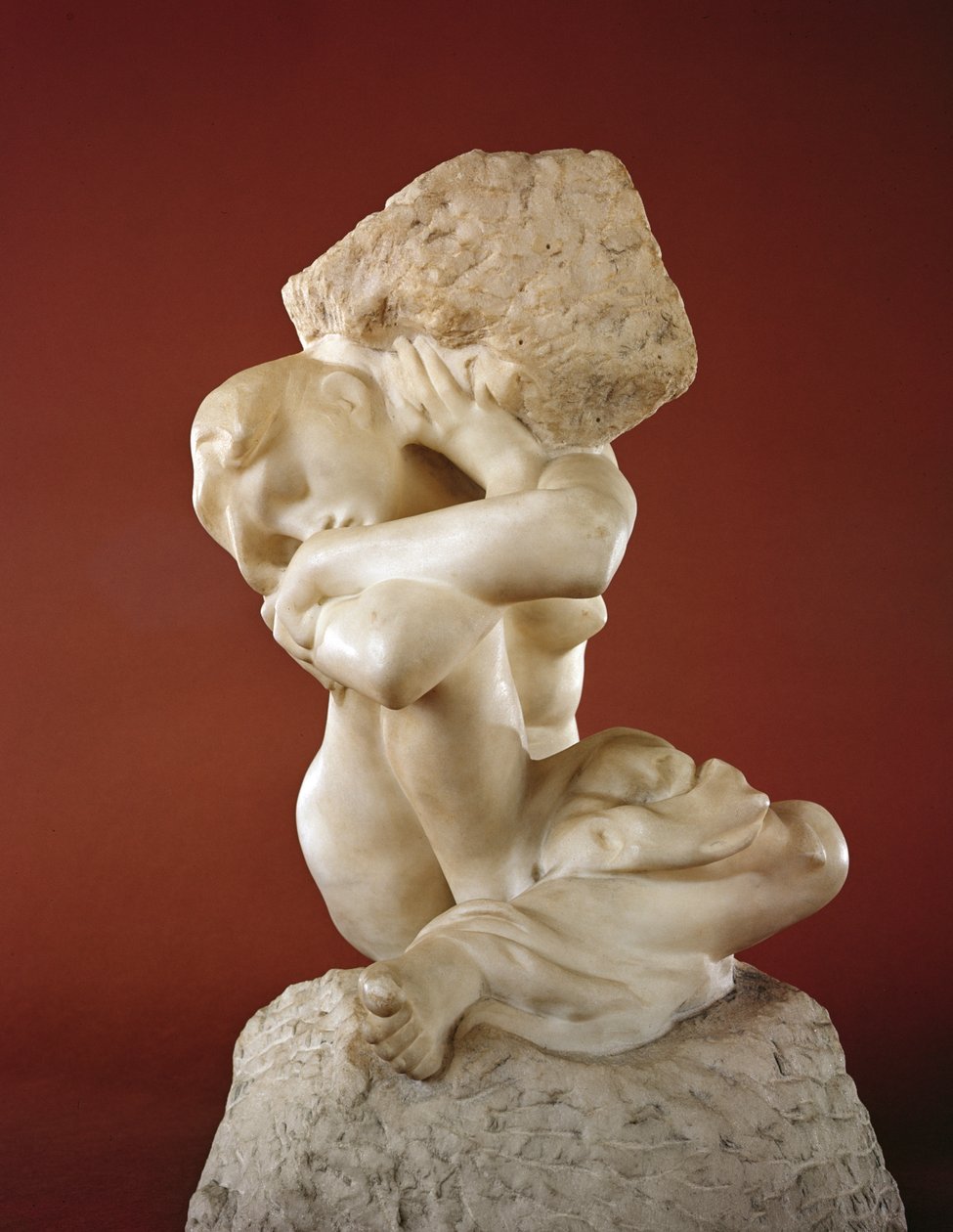 Karyatid med en stein, 1881-82 (marmor) av Auguste Rodin