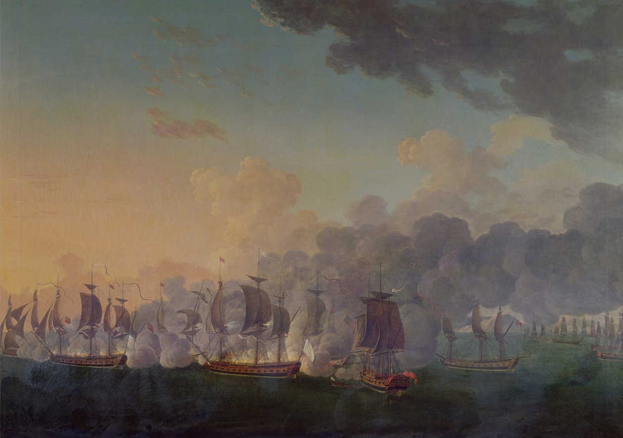Slaget ved Louisbourg 21. juli 1781 av Auguste Rossel De Cercy