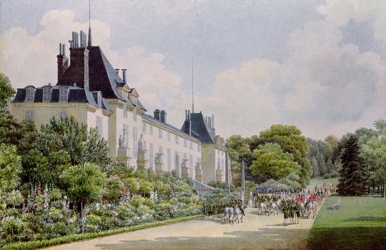 Utsikt over hagefasaden til Chateau, fra en samling av tolv 